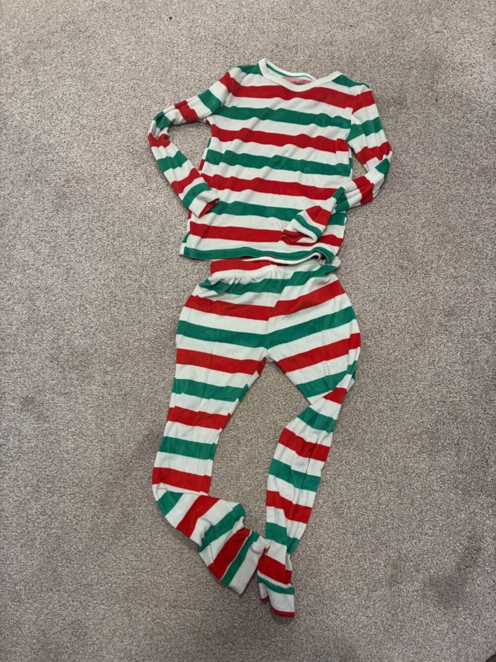Cat & Jack Holiday Striped Fleece Pajama Set Girls 10